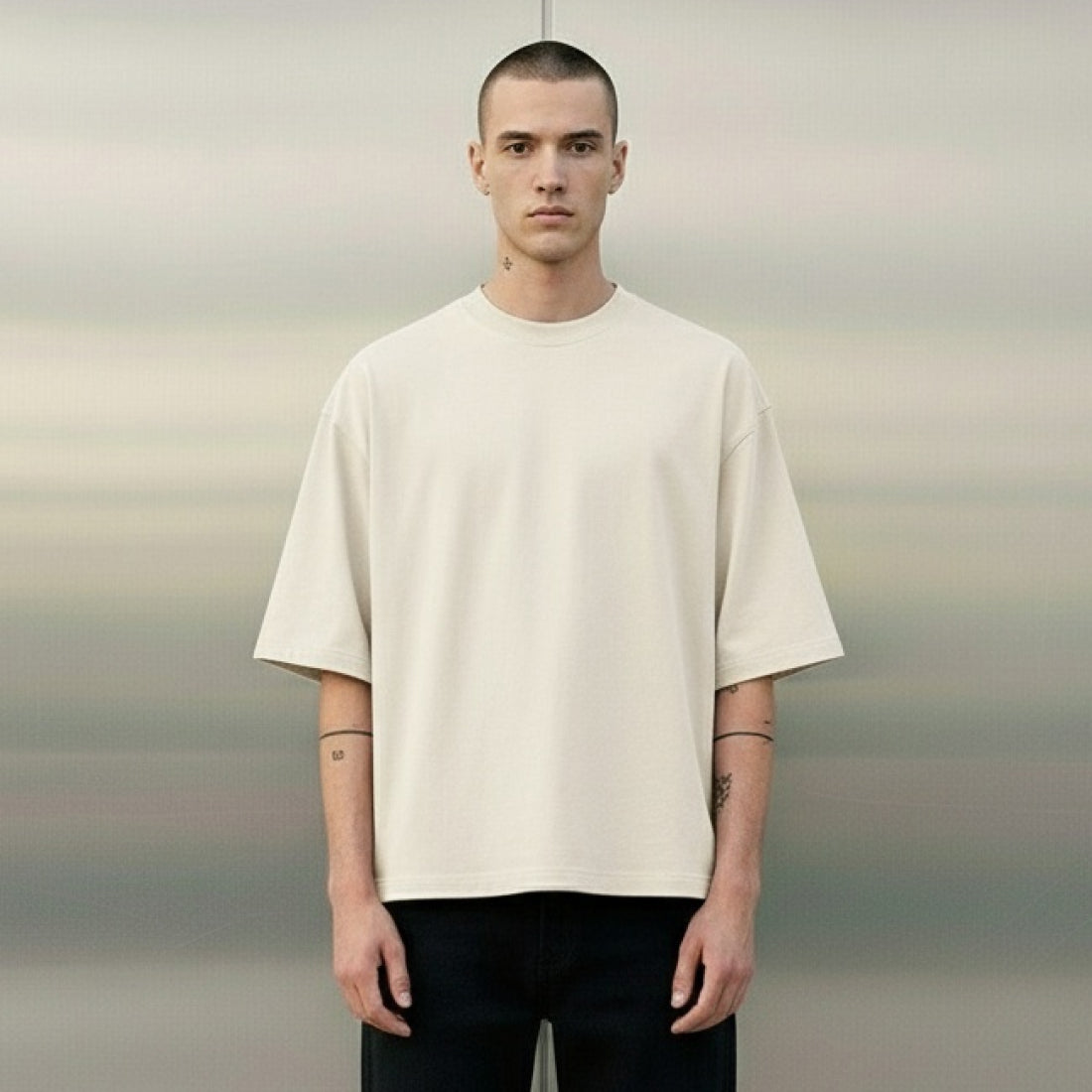 3er Oversize Blank Cream Bundle